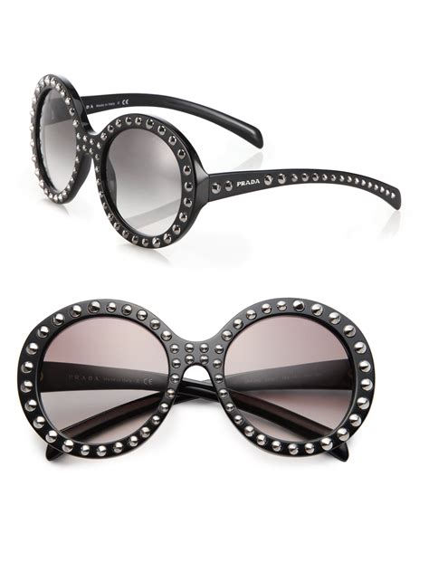 prada black studded sunglasses